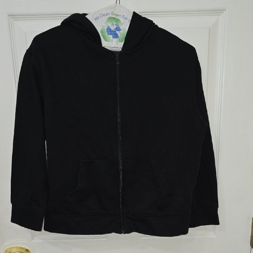 Old Navy Kids Black Zip-Up Hoodie Size 10/12